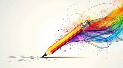Pencil Drawing Colorful Abstract Design