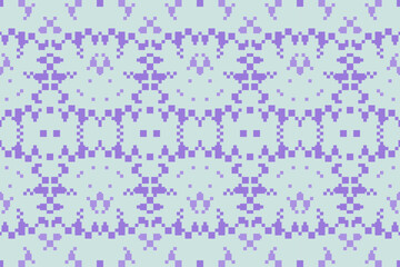 Abstract art like cartoon textile seamless pixel pattern purple color, Design for fabric, Clothes, Curtain, Carpet, Scarf, Wrap, Handcraft,  Wallpaper, Background and Vector illustration