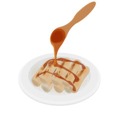 Vector Illustration Logo Clipart Garaetteok Drizzled with Ssal Jocheong or Rice Syrup