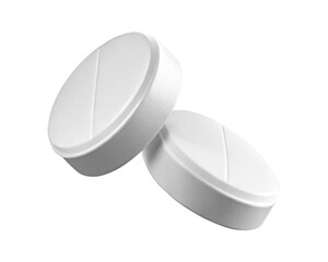 white pills isolated on white
