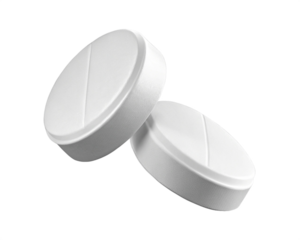white pills isolated on white
