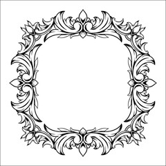 vintage engraved ornament frame with a flowery design