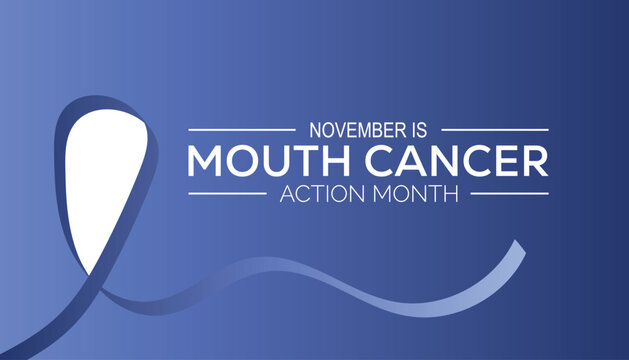 Mouth cancer action month is observed every year on November. Medical Healthcare Awareness concept. background, placard, banner template Vector illustration design.