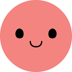 Fototapeta premium Smiling cartoon facial expression icon. Flat design illustration.