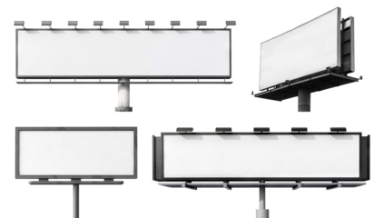 Set of large blank billboards, cut out