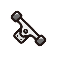 Skateboard truck with wheels outline icon for graphic design, apps and websites