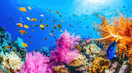 Naklejka premium Vibrant Underwater Paradise