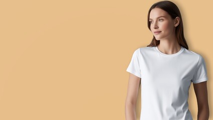 Obraz premium Female Model Mockup , female fashion model , women model ,women fashion model , flat color background ,beautiful models , transparent background,ai generated