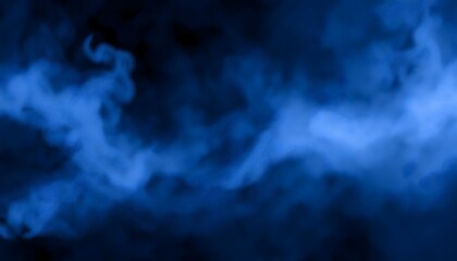 Fototapeta premium smoky blue background, abstract smoke on black; banner for advertising