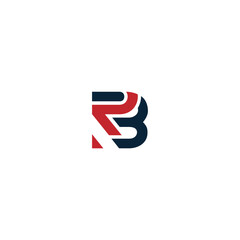 Fototapeta premium BR or RB awesome letter logo design. Abstract design with different colors illustration. Icon or monogram design.