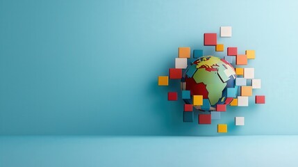 Obraz premium An abstract representation of the UN emblem made from symbols of peace justice and equality