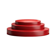 Vector 3d realistic red podium sale stand cylinder pedestal in the red room. Luxury award ceremony. Black friday sale, cyber monday