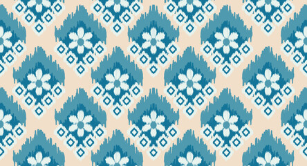Ikat seamless pattern, geometric design, motif ethnic handmade, Ikat ethnic tribal, boho colors seamless wallpaper. Ethnic Ikat abstract background art,