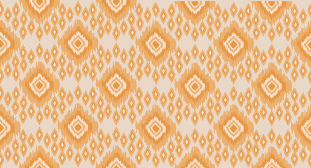 Ikat seamless pattern, geometric design, motif ethnic handmade, Ikat ethnic tribal, boho colors seamless wallpaper. Ethnic Ikat abstract background art,