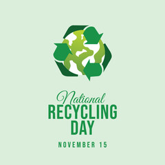 vector graphic of National Recycling Day ideal for National Recycling Day celebration.