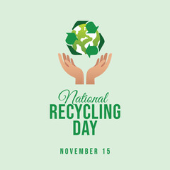 vector graphic of National Recycling Day ideal for National Recycling Day celebration.