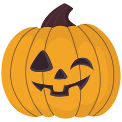 halloween pumpkin face illustration 