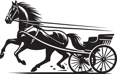 Horse carriage silhouette vector illustration isolated on a white background