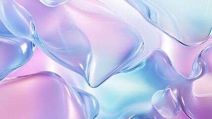 Abstract Swirling Blue and Pink Liquid Forms