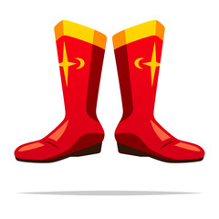 Superhero boots vector isolated illustration