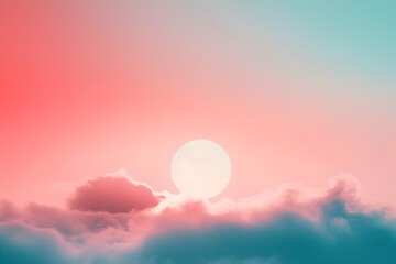Captivating Cloudscape at Dusk with Glowing Sun and Ethereal Atmosphere