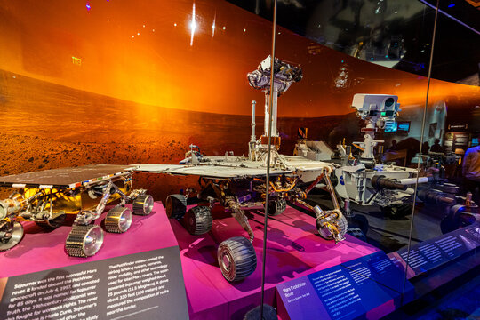 WASHINGTON, D.C. - April 10, 2023 :  NASA's Mars exploration rover  exhibited at the Smithsonian National Air and Space Museum