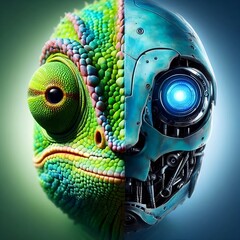 a surreal scene that flawlessly merges science fiction with the natural world