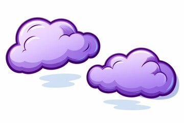 Purple cartoon clouds floating in a clear sky illustrated with a playful design