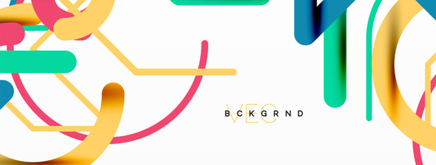 Linear design colorful circles and lines