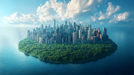 Infographics city and forest bubble