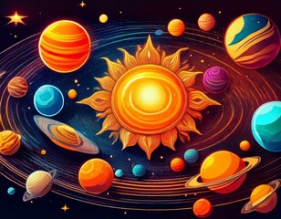 Obraz premium system and planets