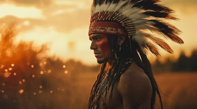 Scene of Indian warrior with the army on the background, Camera slow motion with different angles