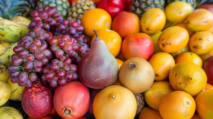 Fresh Fruit Arrangement  Red Grapes Pears Oranges and More