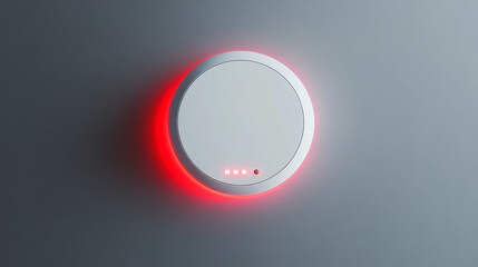 Multi sensor fire detector with sleek flat design, featuring glowing red light for alerts. Ideal for modern safety solutions.