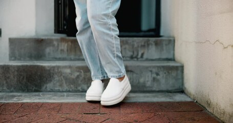 Hands, delivery and box with green screen for shipping, ecommerce or logistics with mockup space. Order, person or pickup package outdoor for cargo, chroma key or parcel with tracking markers at home