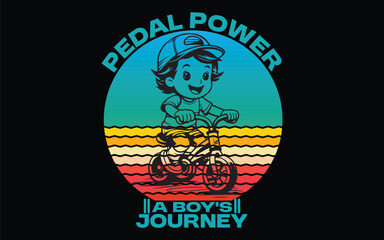 Bike pedal power a boy's journey t-shirt design 