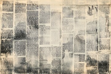 Abstract Composition of Faded Newspaper Clippings
