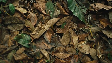 Autumn Leaves on Forest Floor