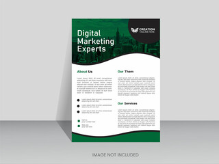 Green flyer design template.
