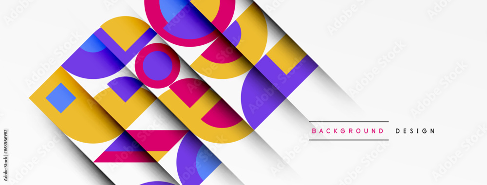 Poster geometric design abstract background - circles squares
