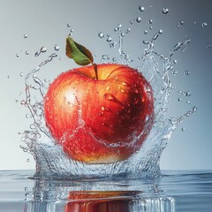 Design a high-resolution scene where strawberries, blueberries, blackberries, and raspberries spin mid-air, surrounded by dynamic water splashes, each droplet reflecting light and capturing the vibran