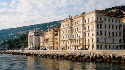 Fototapeta premium Trieste waterfront buildings