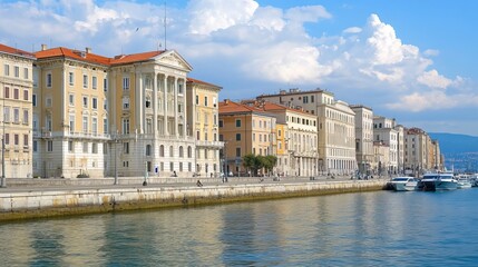 Obraz premium Buildings by the Trieste shoreline