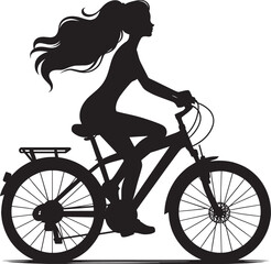 Obraz premium Cycle silhouette vector illustration isolated on a white background