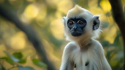 Fototapeta premium Gray Langurs are called Hanuman Langurs in Bandhavgarh.