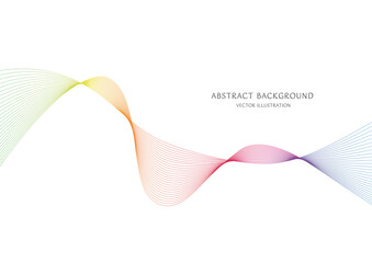 虹色グラデーションの抽象的な曲線の背景のベクター素材