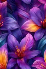 Fototapeta premium purple and yellow flowers