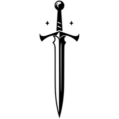 Sharp sword silhouette