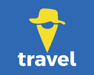 modern travel vector logo template.explore hat location logo concept