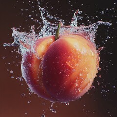 Design a high-resolution scene where strawberries, blueberries, blackberries, and raspberries spin mid-air, surrounded by dynamic water splashes, each droplet reflecting light and capturing the vibran